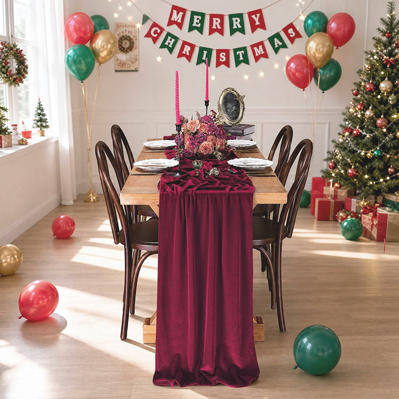 Christmas Table Runner - Velvet Table Runner Soft Luxurious 10ft