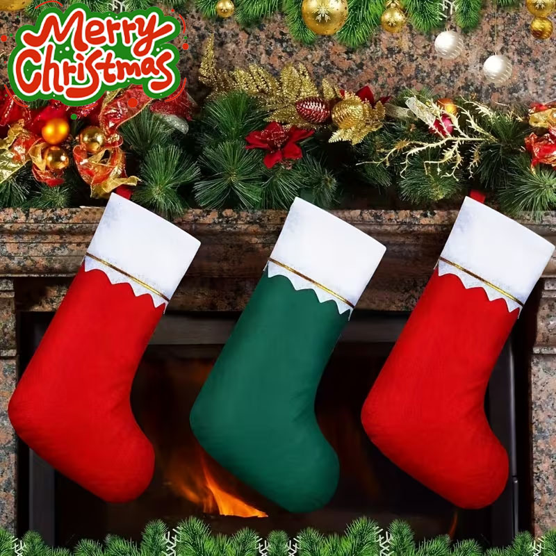 12-24PCS Christmas Stockings H - Christmas Stocking Hanging ulasan dan harga