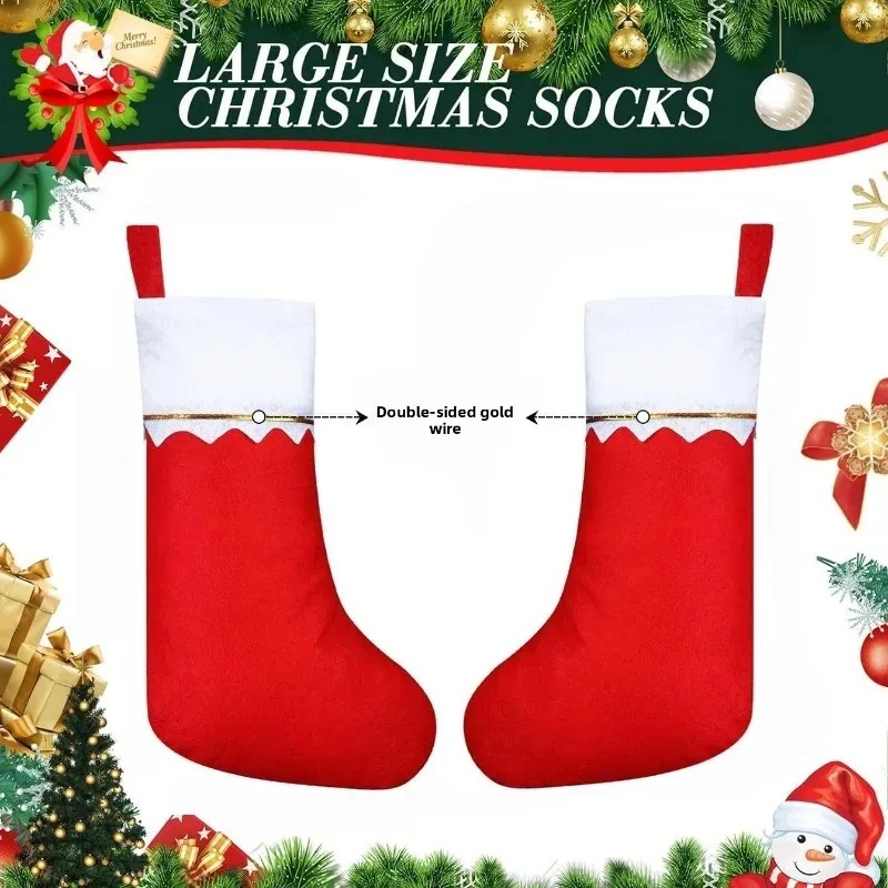 12-24PCS Christmas Stockings H - Christmas Stocking Hanging ulasan dan harga